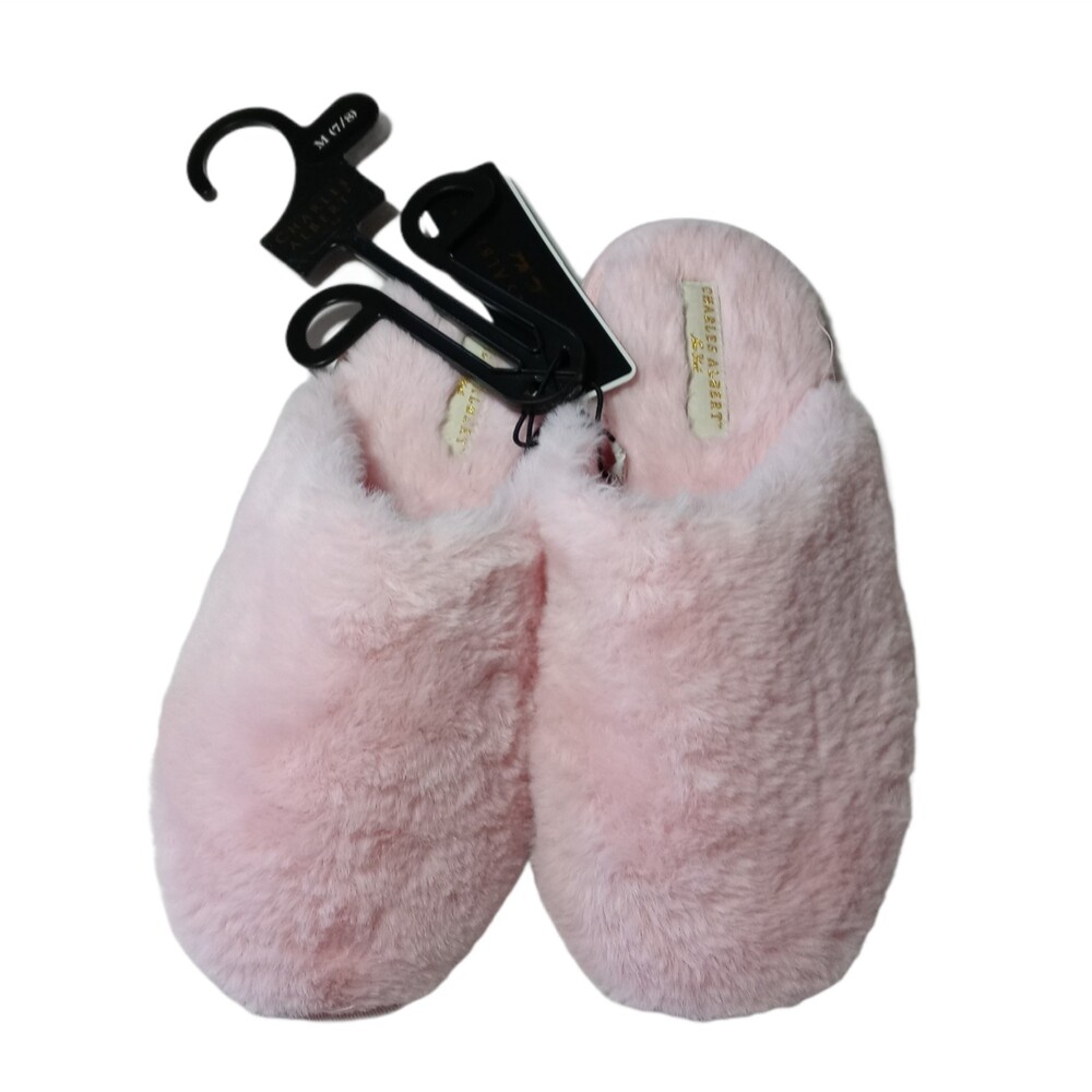 Charles Albert Plush Pink Slippers Size Medium